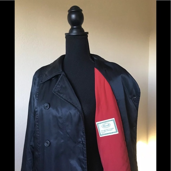 Jackets & Blazers - Faconnable women’s double breasted black raincoat